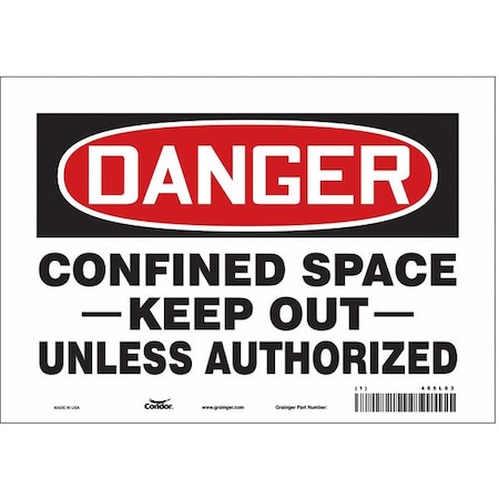 Safety Sign, 7 in Height, 10 in Width, Vinyl, Vertical Rectangle, English, 465L63 MPN:465L63