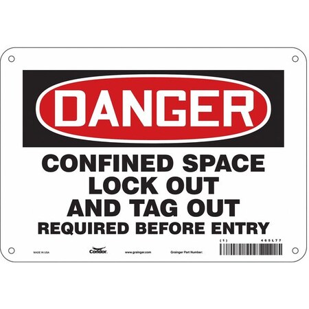 Safety Sign, 7 in Height, 10 in Width, Polyethylene, Vertical Rectangle, English, 465L77 MPN:465L77