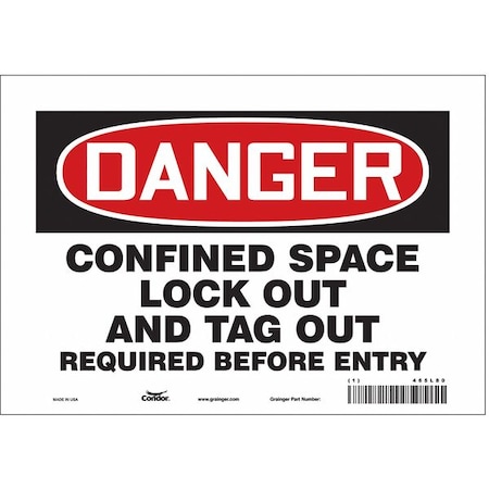 Safety Sign, 7 in Height, 10 in Width, Vinyl, Vertical Rectangle, English, 465L80 MPN:465L80