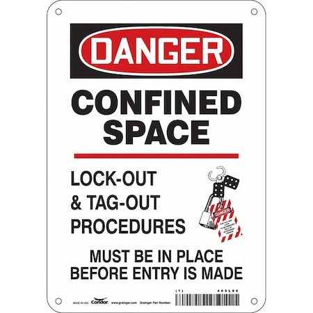 Safety Sign, 10 in Height, 7 in Width, Polyethylene, Horizontal Rectangle, English, 465L86 MPN:465L86