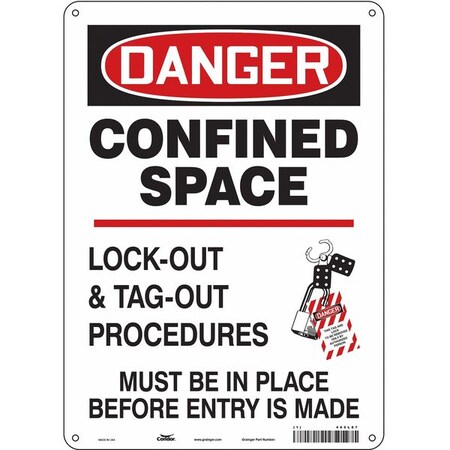 Safety Sign, 14 in Height, 10 in Width, Polyethylene, Vertical Rectangle, English, 465L87 MPN:465L87
