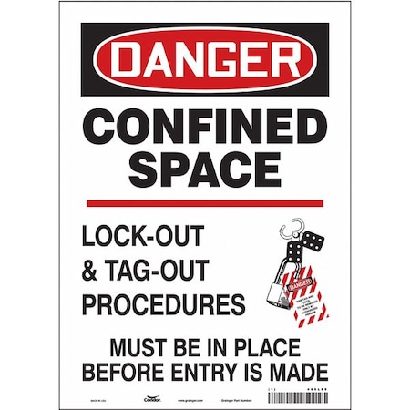 Safety Sign, 14 in Height, 10 in Width, Vinyl, Vertical Rectangle, English, 465L89 MPN:465L89
