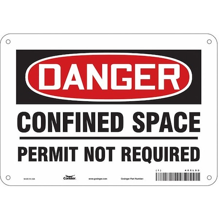 Safety Sign, 7 in Height, 10 in Width, Aluminum, Vertical Rectangle, English, 465L90 MPN:465L90