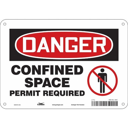 Safety Sign, 7 in Height, 10 in Width, Aluminum, Vertical Rectangle, English, 465L98 MPN:465L98