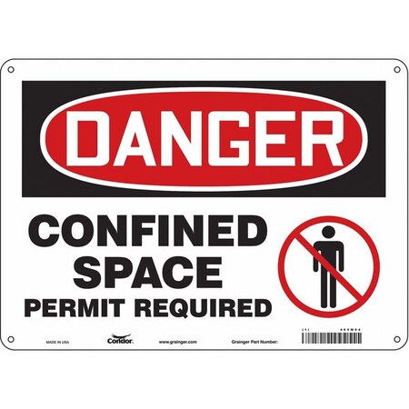 Safety Sign, 10 in Height, 14 in Width, Polyethylene, Horizontal Rectangle, English, 465M04 MPN:465M04