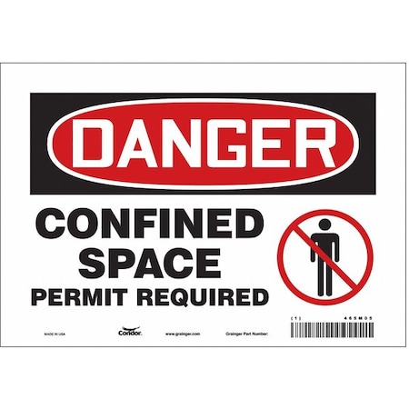 Safety Sign, 7 in Height, 10 in Width, Vinyl, Vertical Rectangle, English, 465M05 MPN:465M05
