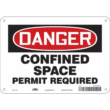 Safety Sign, 7 in Height, 10 in Width, Aluminum, Vertical Rectangle, English, 465M07 MPN:465M07