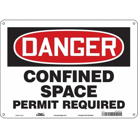 Safety Sign, 10 in Height, 14 in Width, Aluminum, Horizontal Rectangle, English, 465M08 MPN:465M08