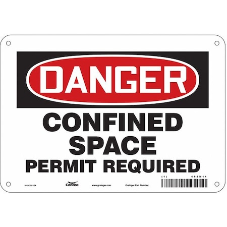 Safety Sign, 7 in Height, 10 in Width, Polyethylene, Vertical Rectangle, English, 465M11 MPN:465M11