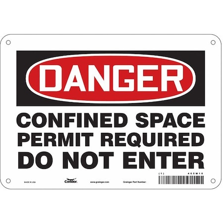 Safety Sign, 7 in Height, 10 in Width, Aluminum, Vertical Rectangle, English, 465M16 MPN:465M16
