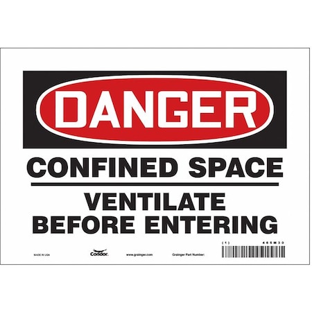 Safety Sign, 7 in Height, 10 in Width, Vinyl, Vertical Rectangle, English, 465M30 MPN:465M30