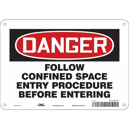 Safety Sign, 7 in Height, 10 in Width, Aluminum, Vertical Rectangle, English, 465M48 MPN:465M48