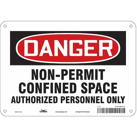 Safety Sign, 7 in Height, 10 in Width, Polyethylene, Vertical Rectangle, English, 465M60 MPN:465M60
