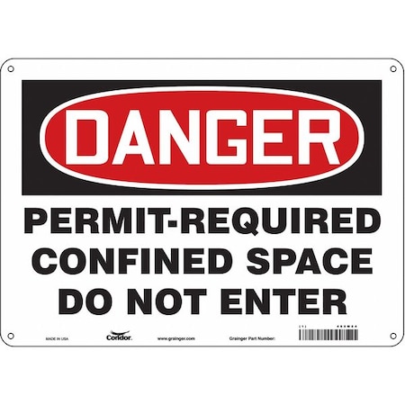 Safety Sign, 10 in Height, 14 in Width, Fiberglass, Horizontal Rectangle, English, 465M84 MPN:465M84