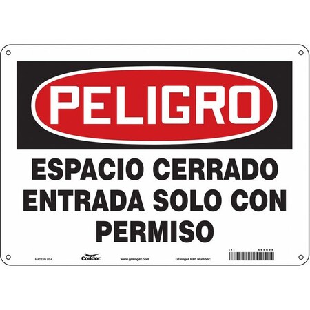 Safety Sign, 10 in x 14 in, Polyethylene MPN:465N04