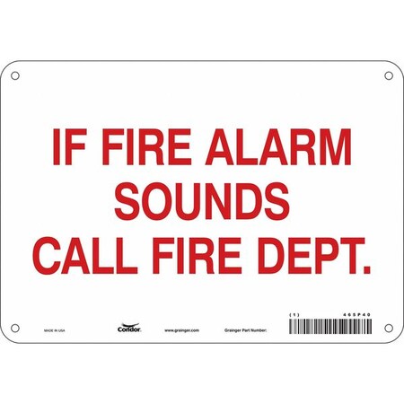 Safety Sign, 7 in Height, 10 in Width, Polyethylene, Vertical Rectangle, English MPN:465P40