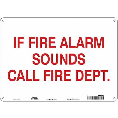 Safety Sign, 10 in Height, 14 in Width, Vinyl, Horizontal Rectangle, English MPN:465P43