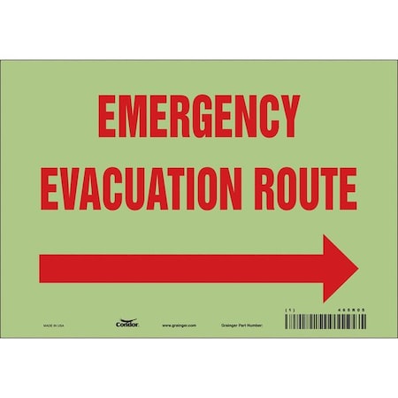 Safety Sign, 7 in H, 10 in W, Glow Vinyl, Vertical Rectangle, English, 465R05 MPN:465R05