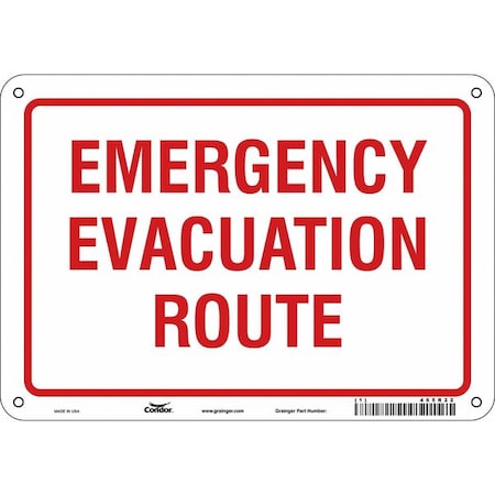 Safety Sign, 7 in Height, 10 in Width, Aluminum, Vertical Rectangle, English, 465R22 MPN:465R22