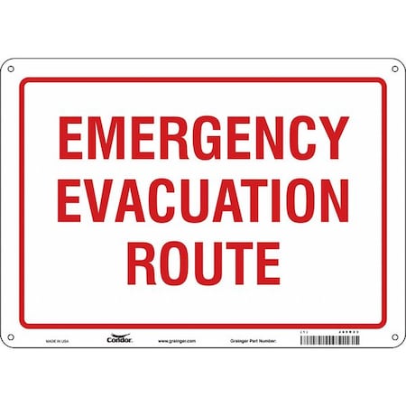 Safety Sign, 10 in Height, 14 in Width, Aluminum, Horizontal Rectangle, English, 465R23 MPN:465R23