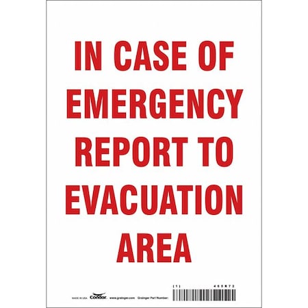 Safety Sign, 10 in Height, 7 in Width, Vinyl, Horizontal Rectangle, English MPN:465R72