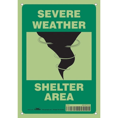 Safety Sign, 10 in Height, 7 in Width, Glow Vinyl, Horizontal Rectangle, English MPN:465T02
