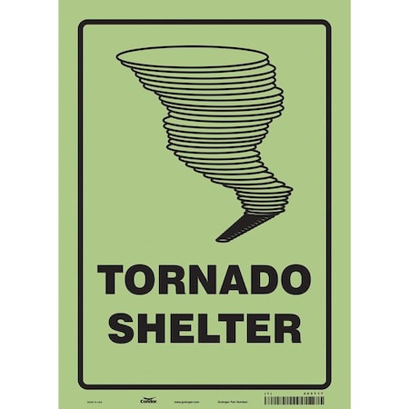 Tornado Shelter, 10 in W x 14 in H, Vertical Rectangle, Glow Vinyl, 465T17 MPN:465T17