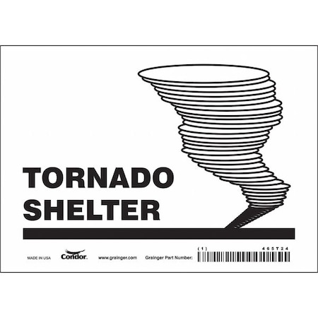 Tornado Shelter, 7 in W x 5 in H, Horizontal Rectangle, Vinyl, 465T24 MPN:465T24
