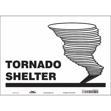 Tornado Shelter, 14 in W x 10 in H, Horizontal Rectangle, Vinyl, 465T27 MPN:465T27
