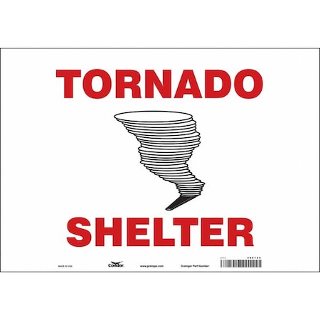 Tornado Shelter, 20 in W x 14 in H, Horizontal Rectangle, Vinyl, 465T36 MPN:465T36