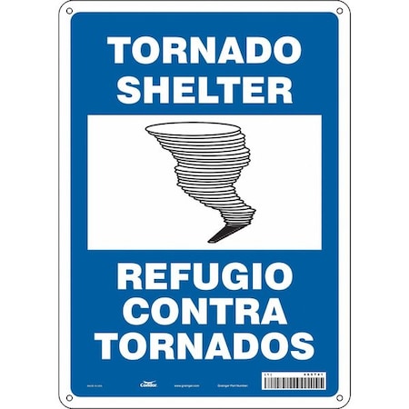 Tornado Shelter/Refugio Contra Tornados, 10 in W x 14 in H, Vertical Rectangle, Polyethylene, 465T41 MPN:465T41