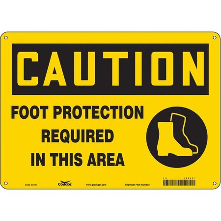 Safety Sign, 10 in Height, 14 in Width, Aluminum, Horizontal Rectangle, English, 465U01 MPN:465U01