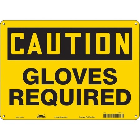 Safety Sign, 10 in Height, 14 in Width, Aluminum, Horizontal Rectangle, English, 465U14 MPN:465U14