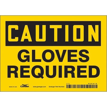 Safety Sign, 5 in Height, 7 in Width, Vinyl, Horizontal Rectangle, English, 465U19 MPN:465U19
