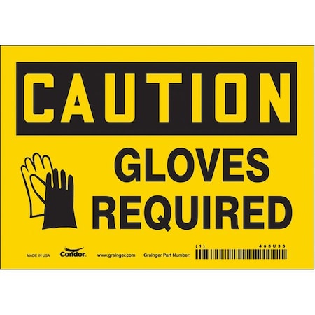 Safety Sign, 5 in Height, 7 in Width, Vinyl, Horizontal Rectangle, English, 465U35 MPN:465U35