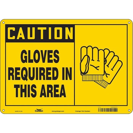 Safety Sign, 10 in Height, 14 in Width, Polyethylene, Horizontal Rectangle, English, 465U41 MPN:465U41