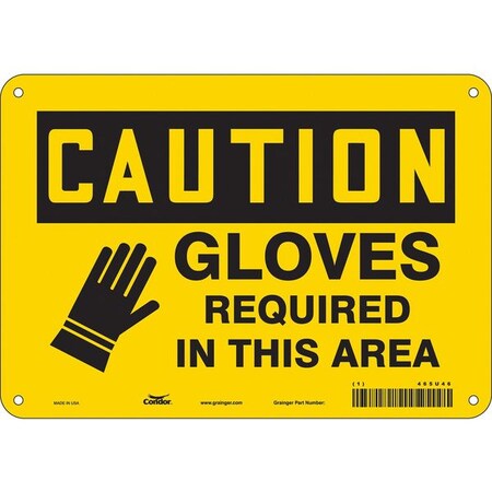 Safety Sign, 7 in Height, 10 in Width, Polyethylene, Vertical Rectangle, English, 465U46 MPN:465U46