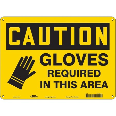 Safety Sign, 10 in Height, 14 in Width, Polyethylene, Horizontal Rectangle, English, 465U47 MPN:465U47
