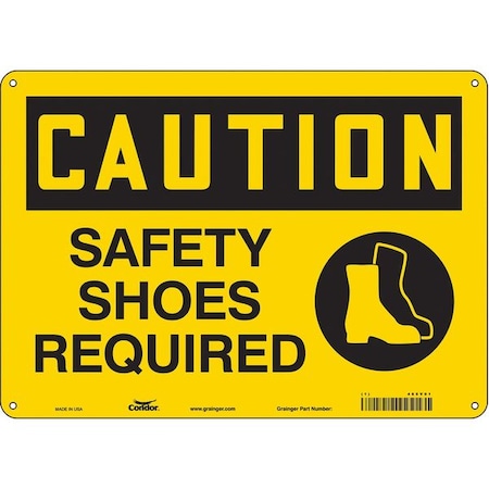 Safety Sign, 10 in Height, 14 in Width, Polyethylene, Horizontal Rectangle, English, 465V01 MPN:465V01