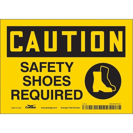 Safety Sign, 5 in Height, 7 in Width, Vinyl, Horizontal Rectangle, English, 465V02 MPN:465V02