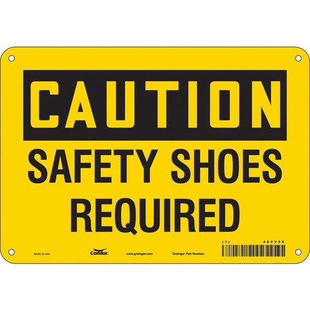 Safety Sign, 7 in Height, 10 in Width, Aluminum, Vertical Rectangle, English, 465V05 MPN:465V05
