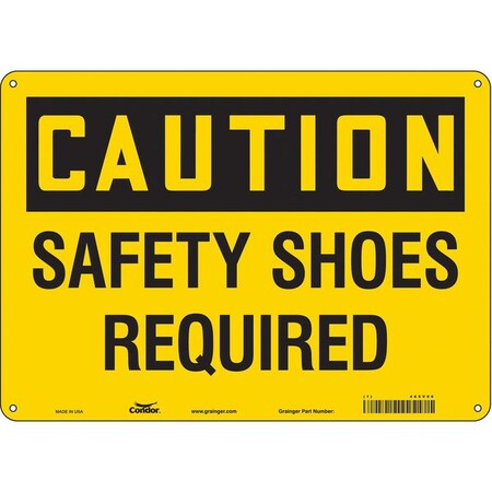 Safety Sign, 10 in Height, 14 in Width, Aluminum, Horizontal Rectangle, English, 465V06 MPN:465V06