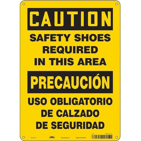 Safety Sign, 14 in Height, 10 in Width, Aluminum, Vertical Rectangle, English, Spanish, 465V14 MPN:465V14