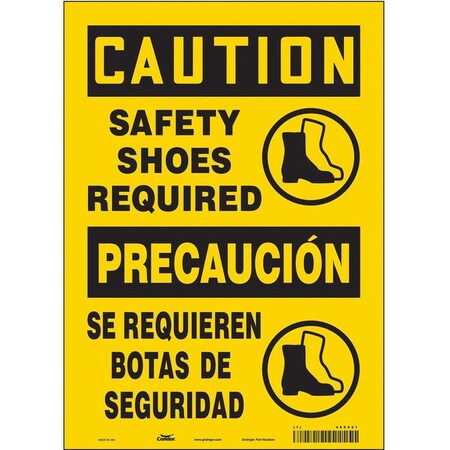 Safety Sign, 14 in Height, 10 in Width, Vinyl, Vertical Rectangle, English, Spanish, 465V21 MPN:465V21