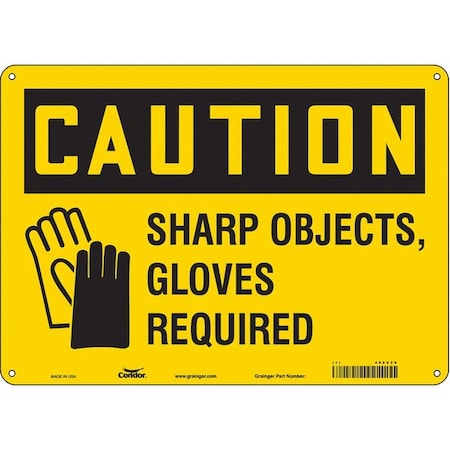 Safety Sign, 10 in Height, 14 in Width, Aluminum, Horizontal Rectangle, English, 465V29 MPN:465V29