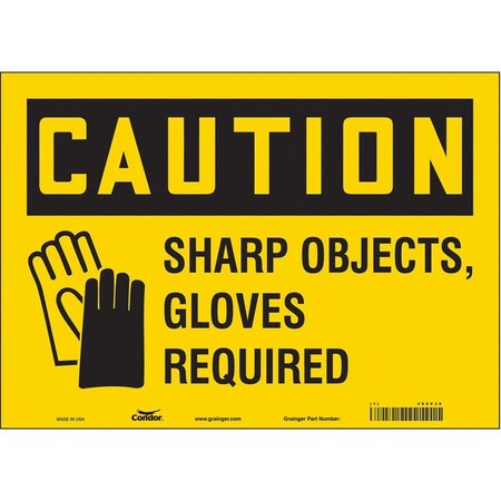 Safety Sign, 10 in Height, 14 in Width, Vinyl, Horizontal Rectangle, English, 465V35 MPN:465V35