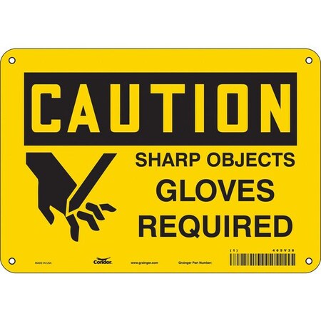 Safety Sign, 7 in Height, 10 in Width, Polyethylene, Vertical Rectangle, English, 465V38 MPN:465V38