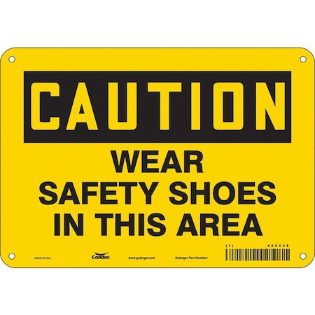 Safety Sign, 7 in Height, 10 in Width, Polyethylene, Vertical Rectangle, English, 465V48 MPN:465V48