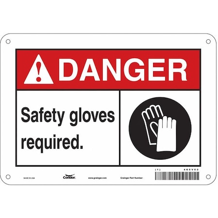 Safety Sign, 7 in Height, 10 in Width, Aluminum, Vertical Rectangle, English, 465V60 MPN:465V60
