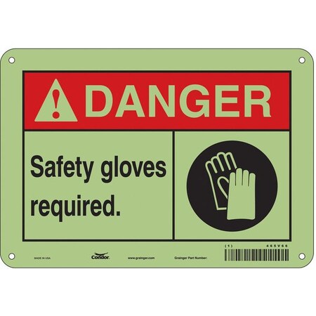 Safety Sign, 7 in Height, 10 in Width, Polyethylene, Vertical Rectangle, English, 465V66 MPN:465V66